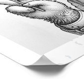 Poster Journal de Pâques Bunny, Décor de Pâques Noir Blan (Coin)