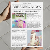 Poster Journal de première page pour le 1er anniversaire 