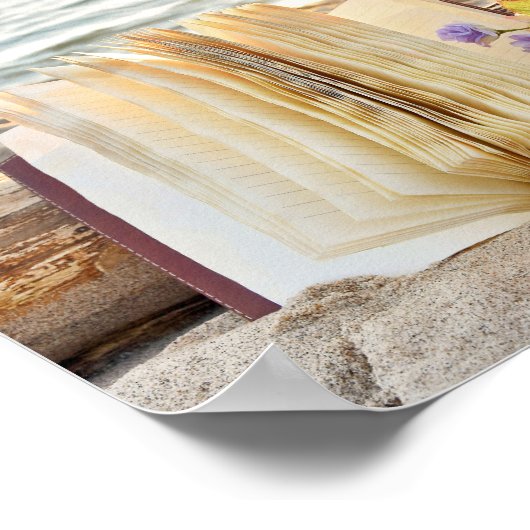 Poster journal ouvert sur le bois d'oeuvre (Coin)