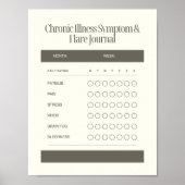 Poster Journal téléchargeable des symptômes et des poussé (Devant)