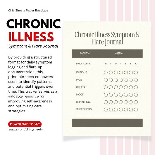 Poster Journal téléchargeable des symptômes et des poussé