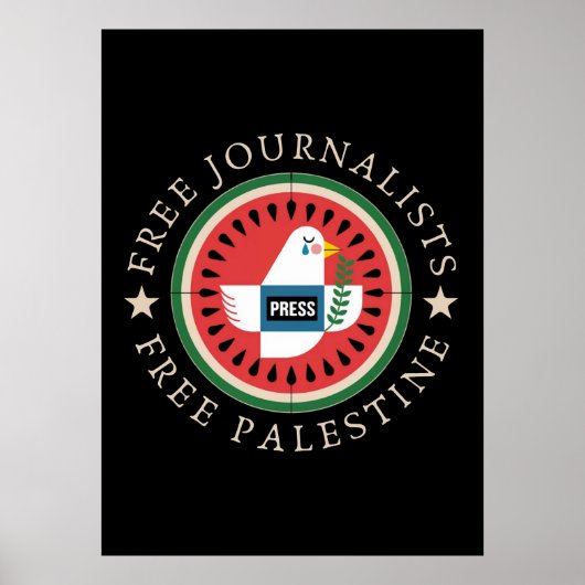 Poster Journalistes libres Palestine libre (Devant)
