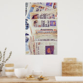 Poster Journaux grecs (Cuisine)