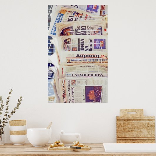 Poster Journaux grecs (Cuisine)