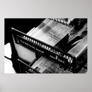 POSTER JOURNAUX SUR LE WALL STREET JOURNAL RACK