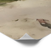 Poster Journée à la plage - Art vintage - aquarelle (Coin)