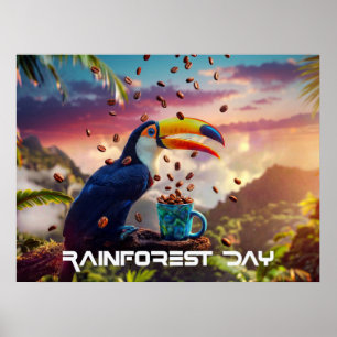 POSTER JOURNÉE DE LA FORÊT TROPICALE - TOUCAN