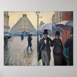 Poster Journée de la Pluie de Paris par Gustave Caillebot