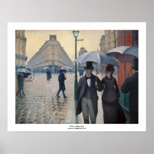 Poster Journée de la Pluie de Paris par Gustave Caillebot