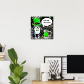 POSTER JOURNÉE DE LA SAINT-PATRICK CHAT AVEC BIÈRE IRLAND (Bureau à domicile)