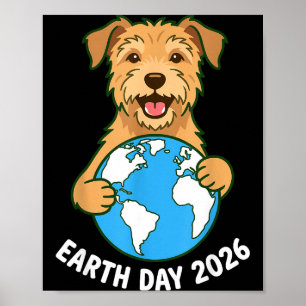 Poster Journée de la Terre 2026 Chien Terrier Mignon Serr