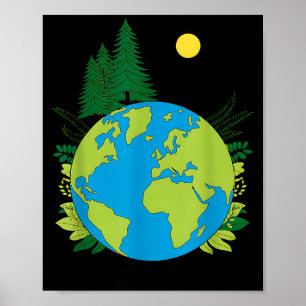 Poster Journée de la Terre planète nature planète verte s