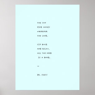 Poster Journée de lecture bleue avec la citation du Dr Su