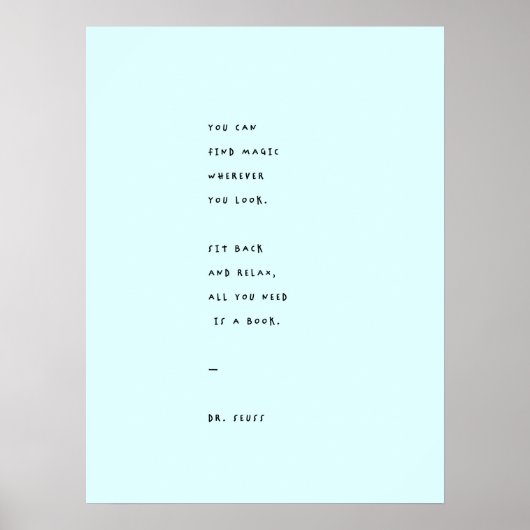 Poster Journée de lecture bleue avec la citation du Dr Su (Devant)