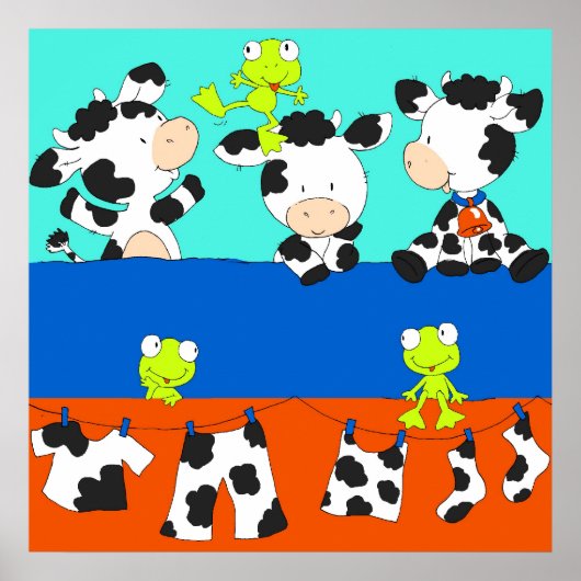 Poster Journée de lessive de la vache et de la grenouille (Devant)