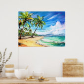 Poster Journée de plage à Kauai (Cuisine)