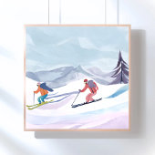 Poster Journée de ski | Montagne d'hiver