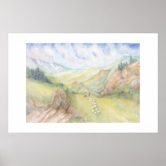 Poster Journée d'été dans les montagnes