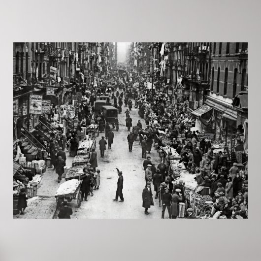 Poster JOURNÉE DU MARCHÉ - BASSE-EST MANHATTAN c. 1902 (Devant)