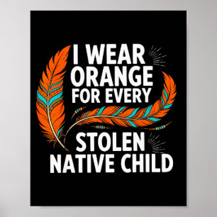 Poster Journée d'unité orange chaque enfant femmes amérin