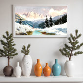 Poster Journée ensoleillée d'hiver avec vue sur les Dolom