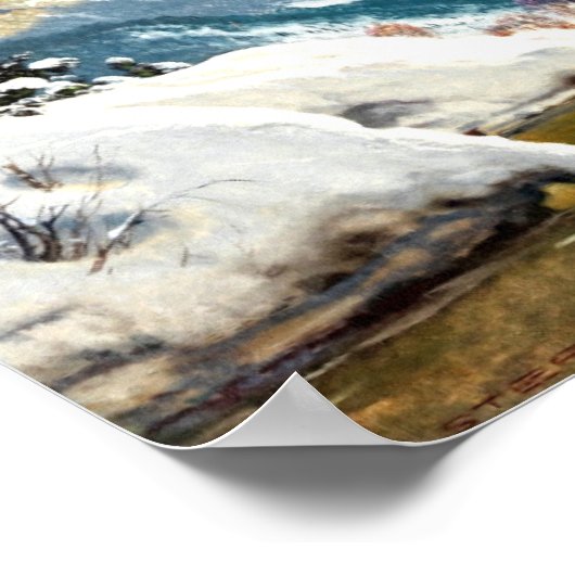 Poster Journée ensoleillée d'hiver avec vue sur les Dolom (Coin)