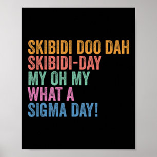 Poster Journée Skibidi Sigma drôle Gen Z retour à l'école