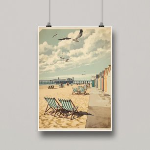 Poster Journées ensoleillées à Brighton – Côte britanniqu