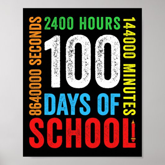 Poster Jours 2400 Heures 144000 Minutes (Devant)