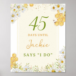 Poster Jours avant la bumblebee Daisy Baby Shower de mari