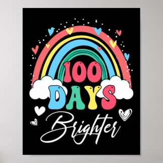Poster Jours Brighter Rainbow enseignant élève 100e jour 
