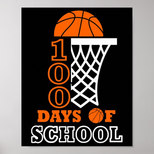Poster Jours De Basketball Scolaire Enfants 100e Jour De (Devant)