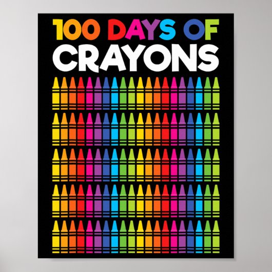 Poster Jours De Crayons Pour Filles Enfants 100e Jour De (Devant)