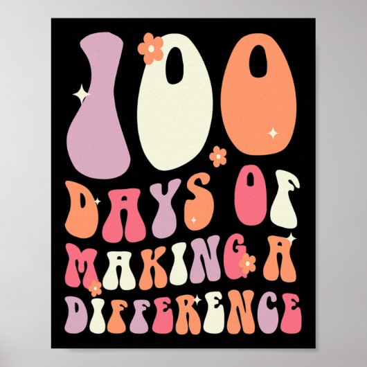 Poster Jours de faire une différence 100e jour de l'école (Devant)