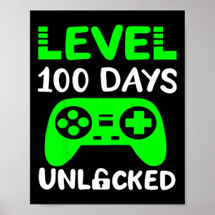Poster Jours De Jeux Scolaires Joueur Niveau 100 Déverrou