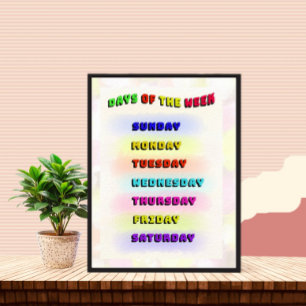 Poster Jours de la semaine d'apprentissage