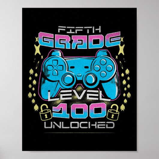 Poster Jours De L'École 5E Niveau Déverrouillé Jeu Vidéo (Devant)