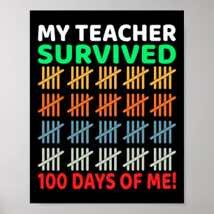 Poster Jours De L'École Tee Kids 100e Jour De L'École Cos
