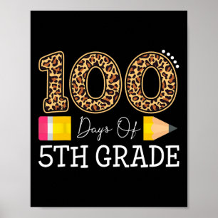 Poster Jours De Leopard De 5E Année Joyeux 100E Jour De S