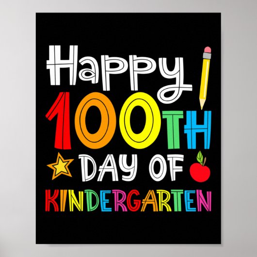 Poster Jours De Maternelle - Joyeux 100E Jour De L'École (Devant)
