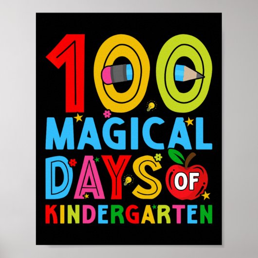 Poster Jours De Maternelle Joyeux 100E Jour De L'École (Devant)