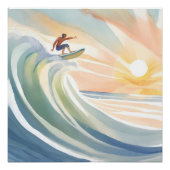 Poster Jours de surf | Aquarelle du Surf Ocean Wave (Devant)