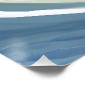 Poster Jours de surf | Aquarelle du Surf Ocean Wave (Coin)