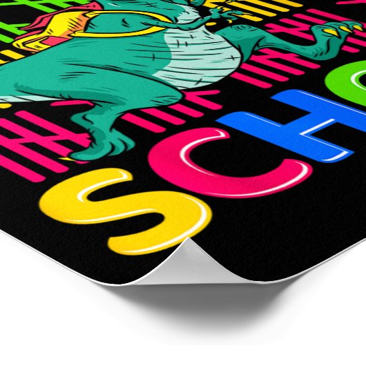 Poster Jours D'École Amusants Dinosaures Enseignants Enfa (Coin)