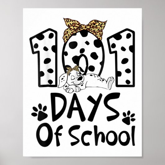 Poster Jours D'École Dalmatienne Chien Garçons Filles 100 (Devant)