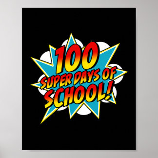 Poster Jours D'École Joyeux 100ème Jours D'École Superher