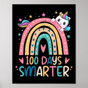 Poster Jours Enfants Smarter Filles Unicorne 100e Jour De