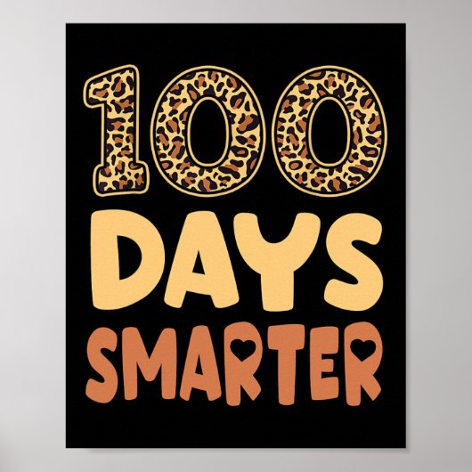 Poster Jours Enseignant Smarter Leopard 100e Jour De L'Éc (Devant)