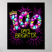 Poster Jours Enseignants Plus Brighter Filles 100 Jours D (Devant)