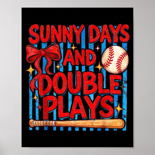 Poster Jours ensoleillés et match de baseball softball Do (Devant)